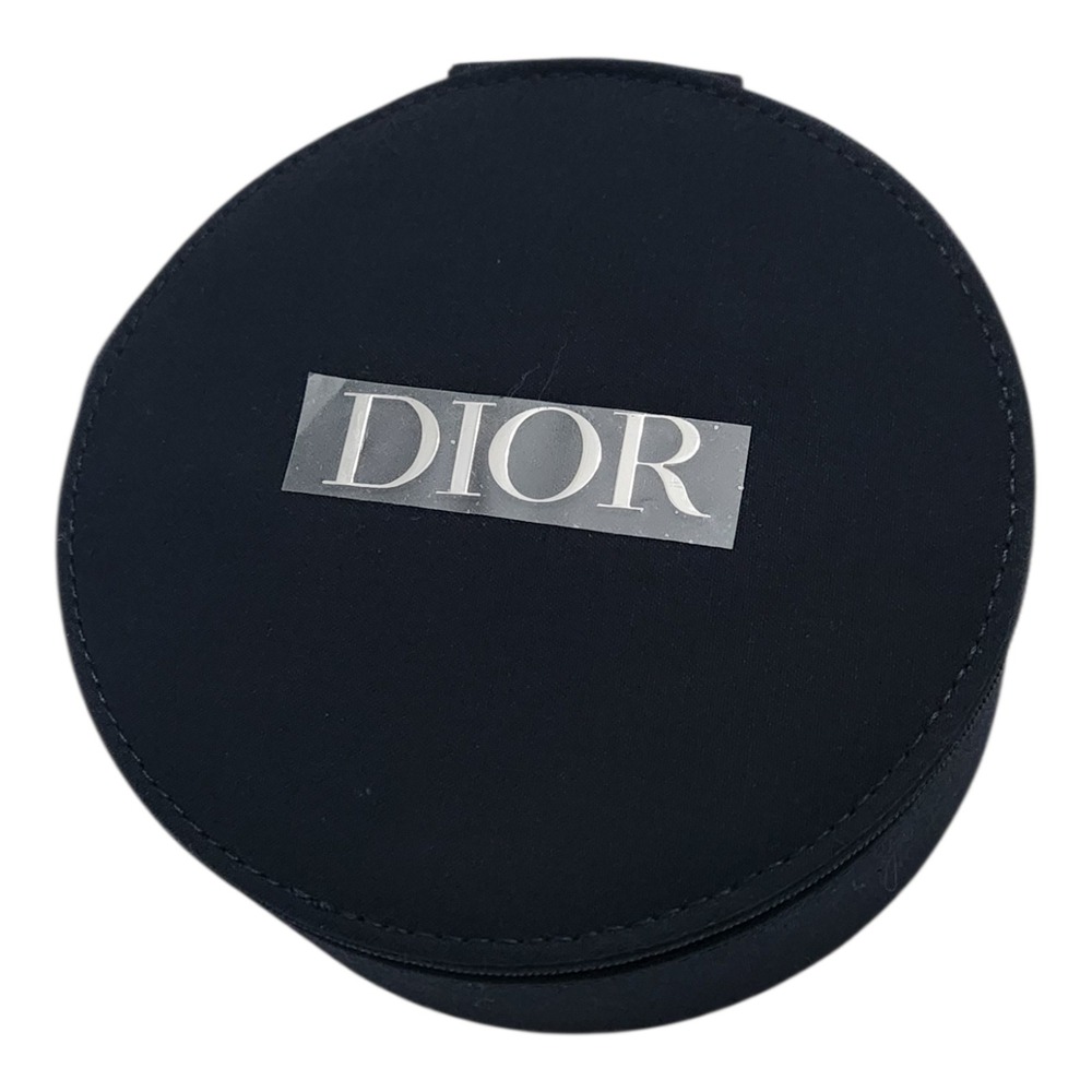 Dior Parfums Navy Recycled Cotton Round Vanity Cosmetic Case‎ with Mirror